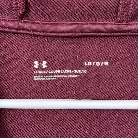 Under Armour Burgundy Performance Mesh Detail Pullover Hoodie Size Large - Picture 6 of 9